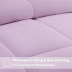 EASELAND Queen Size Down Alternative Comforter - Quilted Duvet Insert for All Seasons, Soft Lightweight with Corner Tabs, Summer Winter Warm Bedding, Lavender 88×88 Inches
