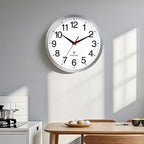 Atomic Wall Clock Modern 12 Inch Battery Operated Silent Non Ticking Analog Clock Decorative for Bedroom Kitchen Bathroom Office Home Living Room (Silver)