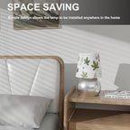 Set of 2 Small Silver Bedside Table Lamp with Maple Leaf Pattern Shade (Bulb Included)