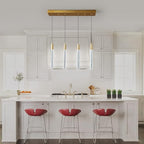 Kitchen Island Lighting Modern Light Fixture Kitchen Island Pendant Light Dimmable LED Gold Brass Finish Mini Pendant Lighting Dinning Room Living Room Kitchen Pendant Lights（4-Light）