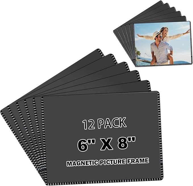 Magnetic Picture Frame 6x8 For Fridge,Sleeve Magnet Photo Pocket 12 PCS