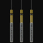 Pendant Lights Kitchen Island Light Fixtures Dimmable LED Modern Pendant Light with Bubble Crystal Pendant Lighting for Kitchen Bedroom Hallway Entryway (Gold 2-Pack)