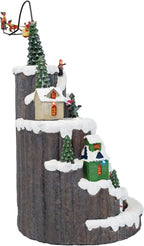 Santa Hill Town Train Mountain LED Lights Christmas Village with Motion and Sound 10" x 10" x 17.5"