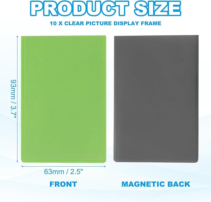 PATIKIL 2x3 Fridge Magnetic Frame, 10Pcs Mini Picture Frames Photo Frame Instant Film Small Picture Holder for Fujifilm Refrigerator, Green