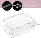 5x7in Acrylic Scalloped Tray with Magnetic Mat, Acrylic Picture Frames Fits 4x6 Photos & Smaller with Floating Effect, Freestanding Desktop Display for Livingroom, Bedroom, Office,...