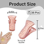 35 Pack Mini Metal Alligator Clips for Crafts Non-Slip Silicone-Coated Retro DIY Badge Small Clips (Rose Gold)