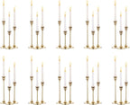 Nuptio Candlestick Candle Holders 30 Pcs Candle Stick Holder Gold Taper Candle Holder Candle Stand for Wedding Party Thanksgiving Halloween Birthday Mantel Baby Shower Table Centerpieces Decor