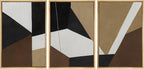 SIGNWIN Framed Canvas Print Wall Art Bold Geometric Shapes Modern Black, White, and Brown Abstract Photography Modern Art Minimalist for Living Room, Bedroom, Office - 24"x36"x3 Natural