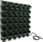 36 Pockets Hanging Planter Bags, Vertical Wall Mounted Plant Planting Grow Bags, Stackable Wall Planter with Timer, Self Watering Hanging Planters for Outdoor Indoor Garden-Green