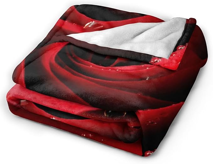 HGOD DESIGNS Red Rose Throw Blanket Ultra Soft Warm All Season Rose Decorative Fleece Blankets for Bed Chair Car Sofa Couch Bedroom 50"X60"
