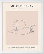 Poster Master Vintage Poster - Retro One Line Snail Drawing Print - Snail Line Art - Minimal Gift for Men, Women, Animal Lover - Abstract Wall Decor for Home, Office, 8x10 White Framed