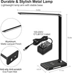 AFROG 8-in-1 4th Gen Multifunctional LED Desk Lamp with 10W Fast Wireless Charger,USB Charging Port,1200Lux Super Bright,5 Lighting Mode,7 Brightness，40 Min Timer,Night Light Function,5000K