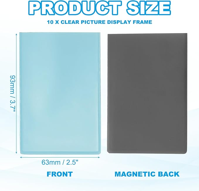 PATIKIL 2x3 Fridge Magnetic Frame, 10Pcs Mini Picture Frames Photo Frame Instant Film Small Picture Holder for Fujifilm Refrigerator, Blue