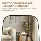 ANDY STAR 30x40” Black Bathroom Mirror, Oblong Vanity Mirror with Stainless Steel Metal Frame, Matte Black Oval Mirror for Over Sink, Modern Anti Rust Wall Mounted