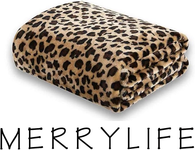 MERRYLIFE Leopard Throw Blanket Decorative Fleece Throw | Ultra-Plush Colorful Oversized | Couch Blanket Travel Lap | (50" 60", Cheetah)