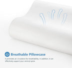 AM AEROMAX 32" King Size Contour Memory Foam Pillow, Neck Pillow for Neck Pain Relief, Neck Orthopedic Sleeping Pillows for Side, Back and Stomach Sleepers(White,Velvet)