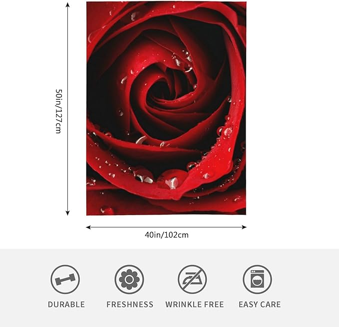 HGOD DESIGNS Red Rose Throw Blanket Ultra Soft Warm All Season Rose Decorative Fleece Blankets for Bed Chair Car Sofa Couch Bedroom 40"X50"