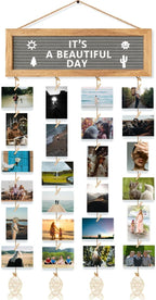 Collage Picture Frames for Wall, Birthday Gifts for Mom Women Teenage Girls, Polaroid Picture Display Felt Letter Board with 270 Letters and 30 Clips, Unique DIY Mothers Day Gifts