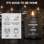 Lavender＆Cedar Candle, 9oz Scented Candle for Men, Scented Candles for Home, Soy Candle Gifts for Men, Personalized Blessing Minimalist Men's Scented Candle