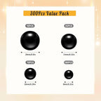 300Pcs Pearl Vase Filler, Black No Hole Faux Pearl Beads for Centerpieces Vases, Candle Centerpieces, Wedding Birthday Party Home Decor 8/10/14/20mm