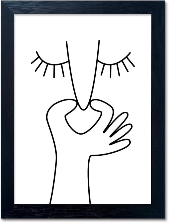 Framed Black and White Bathroom Wall Art Funny Bathroom Wall Decor Bad Smell Humor Canvas Print Artwork Toilet Art Decor