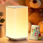 Auxmir Nursery Night Light for Baby, Portable Night Lamp with LED Stepless Dimming & 256 RGB Colors for Kids Adult, Breastfeeding, Sleep Aid, 4000mAh Rechargeable Bedside Table Lamp with Timer, White