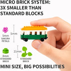 Cherry Train Building Set, Japanese Sakura Train Station Scene with Cherry Blossom Trees, Collectible Architecture Model Kit Mini Bricks Toys 3668 Pieces