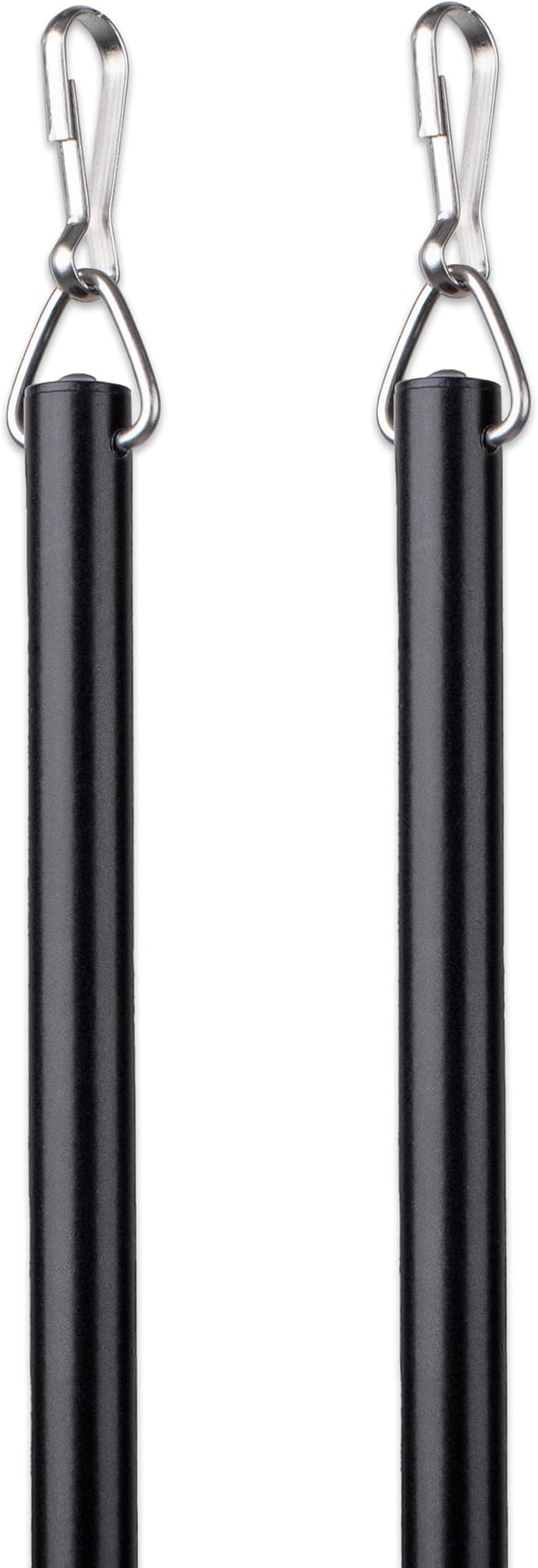 Curtain Wand - Aluminum Curtain and Drapery Pull Rod with Stainless Steel Hardware for Curtains, Draperies, and Room Divider Curtains - 36 Inches, Metallic Black - Pack of 2