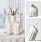 OERGKE White Ceramic Vase with Painting Kit Small vases for Flowers, Home Farmhouse Decor Modern Boho Vases for Living Room, Office, Dining Table, Bedroom, Kitchen Shelf(8packs)