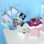 Mollytek Desktop Photo Holder With Clips Postcard Gift Card Picture Display Stand Decor Photo Tree Stand for Table Display Carousel Romantic Design with Plated Wire and 12 Photo Metal Clips