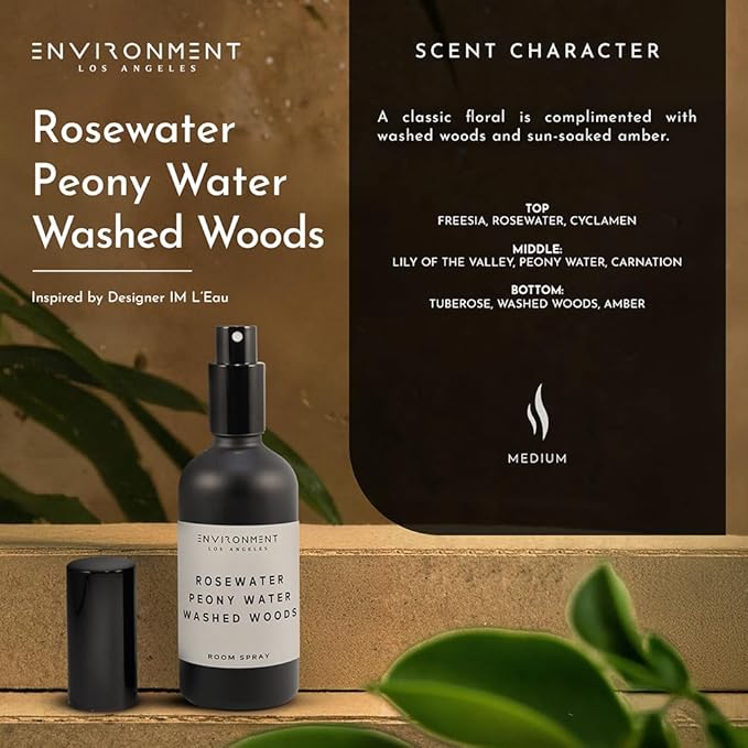 ENVIRONMENT Inspired by Designer Perfume IM L'Eau Room Spray, 100ml Air Freshener (Rosewater | Peony Water | Washed Woods) Home Fragrance Accessories, Room Perfume, Room Deodorizer, Cruelty-Free