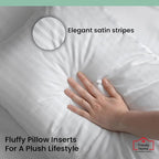 Trendy Home 18x18 Throw Pillow Insert (Set of 2, White) Bed and Couch Pillows Stuffer Hypoallergenic, Decorative Home Indoor Outdoor Sofa Pillow Filler (Machine Wash, 2 Pack)