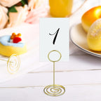 TecUnite 48 Pieces 3.35 Inch Table Number Holder Place Card Photo Holder Picture Name Menu Clips Memo Cards Stand for Wedding Reception Anniversary Birthday Party Centerpieces (Gold)