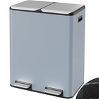 Arlopu 16Gal Dual Trash Can w/2 Built-in Box for Odor Control, Hands-Free Kitchen Garbage Bin, Recycle Waste Dustbin, Soft-Close Lid, 2 Buckets,Foot Pedal, Side Handle, Airtight,for Home Office