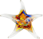 Crystal Star Fish Figurine Hand Blown Glass Starfish Statue Collectibles Ocean Art Sea Animal Home Table Decor Gift Colorful Red 5.5''