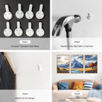 HPNIUB Landscape Mountain Wall Art Set, Rustic River Sunrise Pine Tree Forest Nature Scenry Wilderness Art Print, Farmhouse Grassland Modern Sky Decorative for Living Room, Bedroom, Office-16 x24 x3