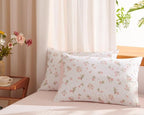 Floral Comforter Set Twin Size - 2 Pieces Pink White Floral Comforter Bedding Sets Reversible Pattern,Twin Bed in a Bag with Flowers Comforter and 1 Pillowcase