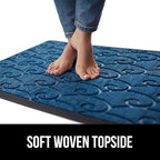 GORILLA GRIP 100% Waterproof All-Season WeatherMax Doormat, 72x24, US Designed Natural Rubber, Stain and Fade Resistant, Low Profile Indoor Outdoor Door Mats, Easy Clean Patio Mat, Ocean Blue Waves