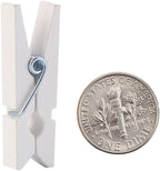 DECORA 3.5cm Sturdy White Wooden Mini Clothespin Photo Clips Pack of 100