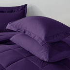 CozyLux King Size Comforter Set Purple - 7 Pieces Bed in a Bag King, Luxury Soft Bed Set for All Seasons, Bedding Set with Down Alternative Comforter, Sheets, Pillowcases & Shams