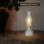 Large Clear Oil Lamp Lantern Chamber Kerosene Lamp Classic Vintage Glass Oil Lamps for Indoor Use Decor Lighting