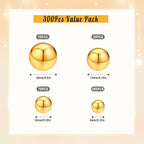 300Pcs Pearl Vase Filler, BrightGold No Hole Faux Pearl Beads for Centerpieces Vases, Candle Centerpieces, Wedding Birthday Party Home Decor 8/10/14/20mm