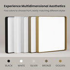 Black Bathroom Mirror, 22x30 Inch Rounded Rectangle Matte Framed Wall Mounted Mirror, Bathroom Vanity Mirror, Tempered Glass, Anti-Rust, Horizontal/Vertical