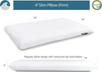 Bluewave Bedding Slim Gel Memory Foam Pillow for Stomach, Back and Side Sleepers - Therapeutic Design for Spinal Alignment, Better Breathing and Enhanced Sleeping (4-Inches Height, Standard)