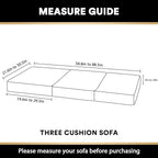 PrinceDeco Stretch Sofa Cushion Covers for Couches and Sofas,Soft Velvet Couch Seat Covers, Sofa Covers Washable, Seat Cushion Cover for 3 Couch Sofa Pet Friendly - Grey, Each Width Up to 29.5"