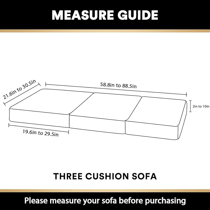 PrinceDeco Stretch Sofa Cushion Covers for Couches and Sofas,Soft Velvet Couch Seat Covers, Sofa Covers Washable, Seat Cushion Cover for 3 Couch Sofa Pet Friendly - Grey, Each Width Up to 29.5"