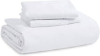 Bedsure Duvet Cover King Size with Fitted Sheet - 4 Pieces Prewashed Cotton-Like Extra Soft Bedding Set, Includes 1 Duvet Cover 104x90 Inches with Zipper Closure, 2 Pillow Shams, 1 Fitted Sheet, White