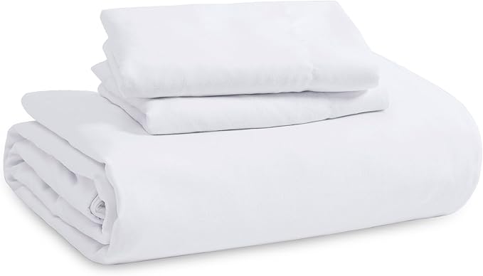 Bedsure Twin Size Duvet Cover with Fitted Sheet - 3 Pieces Prewashed Cotton-Like Extra Soft Bedding Set, Includes 1 Duvet Cover 68x90 Inches with Zipper Closure, 1 Pillow Sham, 1 Fitted Sheet, White