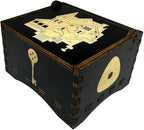 Youtang Music Box Engraved Wooden Gifts Mini Musical Box Play Dreaming for Birthday/Anniversary/Valentine's Day/Christmas (Wind up, Black)