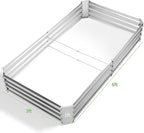 Land Guard 6×3×1ft Galvanized Metal Raised Garden Bed, Metal Planter Kit Box Outdoor for Deep-Rooted Vegetables, Flowers, Green and Herbs……